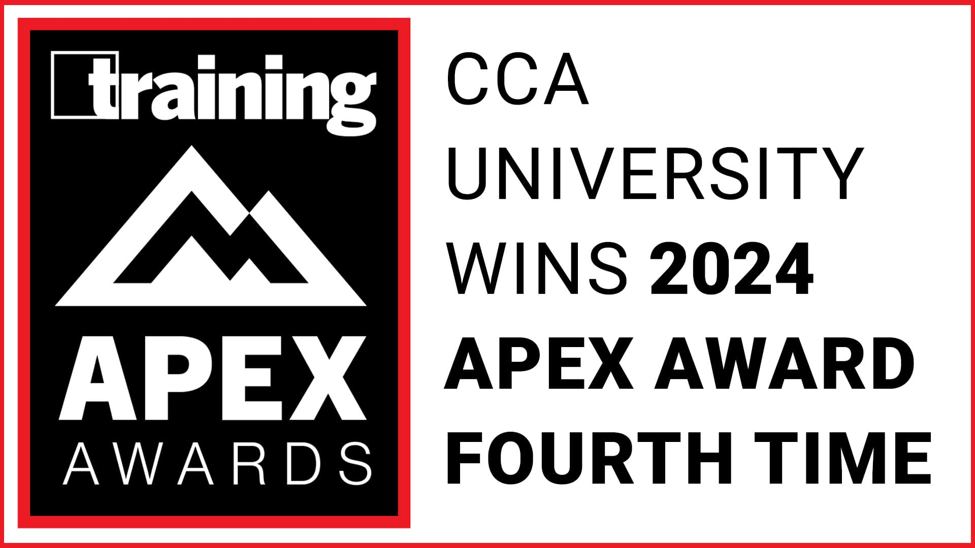 CCA Global University | Training Magazine 2024 Apex Winner